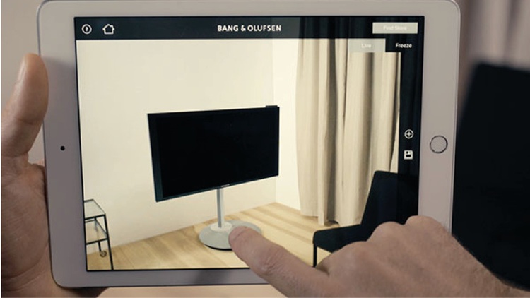 © Bang & Olufsen, 2016 Tablet mit Demonstration der ViewAR App